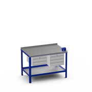 Steel Top Heavy Duty Workbench | 2 Drawer & 3 Drawer & Right 4 Inch Vice Storage