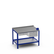 Steel Top Heavy Duty Workbench | Single Drawer & 2 Drawer & Right 4 Inch Vice Storage