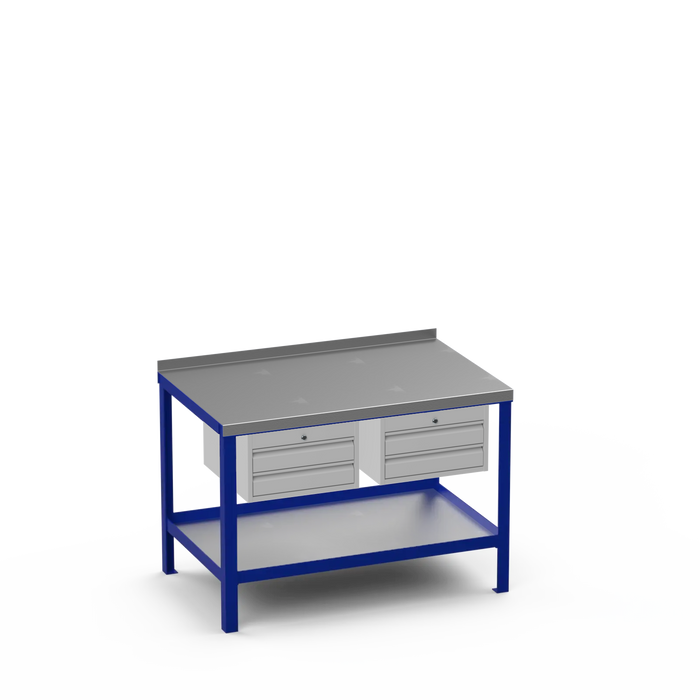 Steel Top Heavy Duty Workbench | 2 Drawer & 2 Drawer Storage