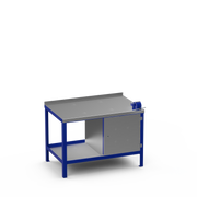 Steel Top Heavy Duty Workbench | Enclosed Cupboard & Right 4 Inch Vice Storage