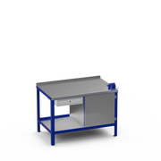 Steel Top Heavy Duty Workbench | Single Drawer & Enclosed Cupboard & Right 4 Inch Vice Storage
