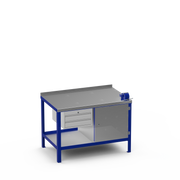 Steel Top Heavy Duty Workbench | 2 Drawer & Enclosed Cupboard & Right 4 Inch Vice Storage
