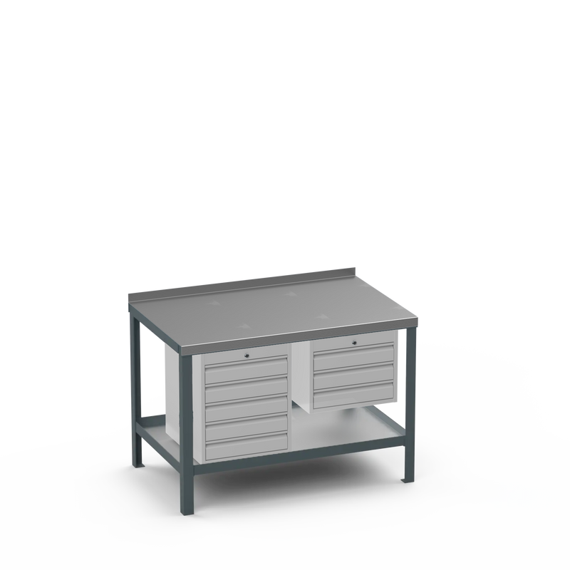 Steel Top Heavy Duty Workbench | 5 Drawer & 3 Drawer Storage