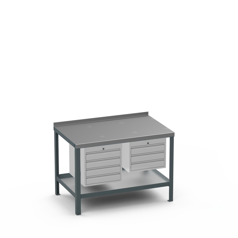 Steel Top Heavy Duty Workbench | 4 Drawer & 3 Drawer Storage