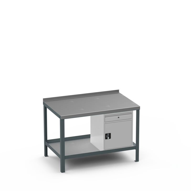 Steel Top Heavy Duty Workbench | Cupboard w/ Drawer Storage