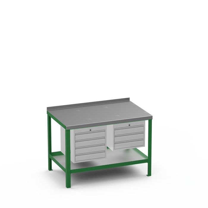 Steel Top Heavy Duty Workbench | 4 Drawer & 3 Drawer Storage
