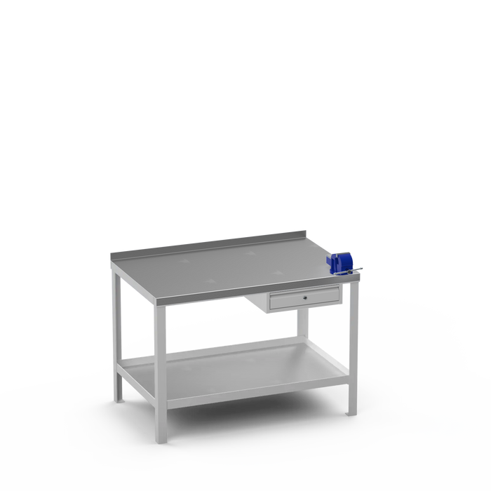 Steel Top Heavy Duty Workbench | Single Drawer & Right 4 Inch Vice Storage
