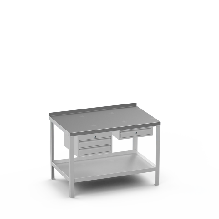 Steel Top Heavy Duty Workbench | 2 Drawer & Single Drawer Storage