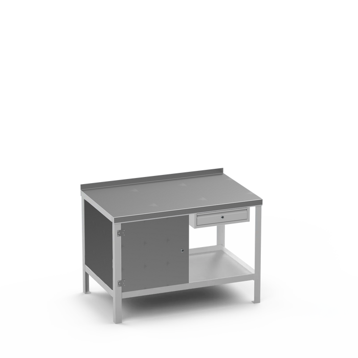 Steel Top Heavy Duty Workbench | Enclosed Cupboard & Single Drawer Storage