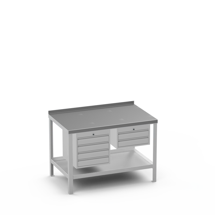 Steel Top Heavy Duty Workbench | 4 Drawer & 2 Drawer Storage