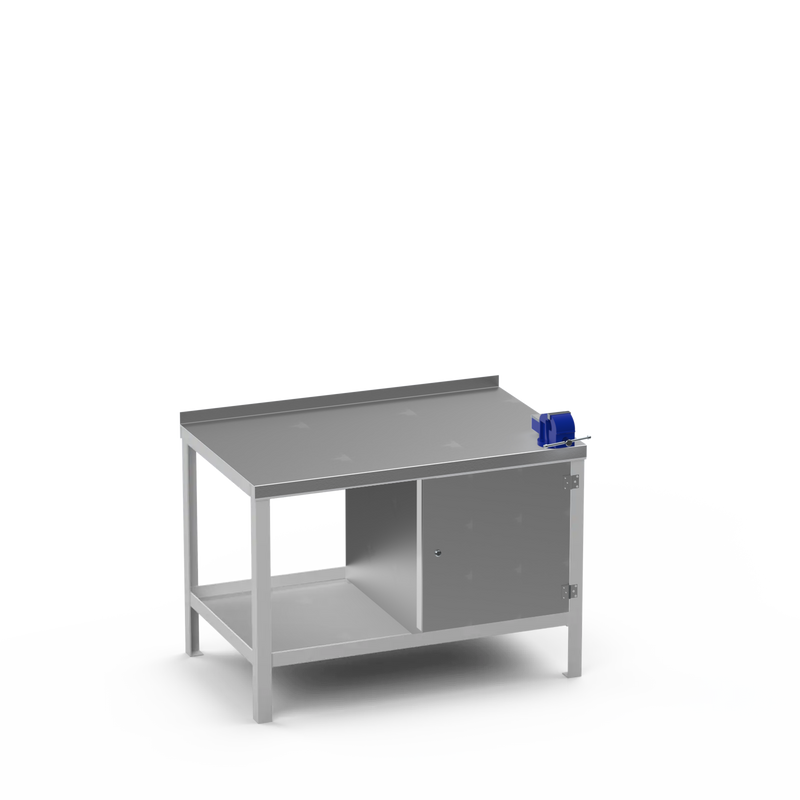 Steel Top Heavy Duty Workbench | Cupboard & 4 Inch Bench Vice