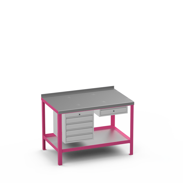 Steel Top Heavy Duty Workbench | 4 Drawer & Single Drawer Storage