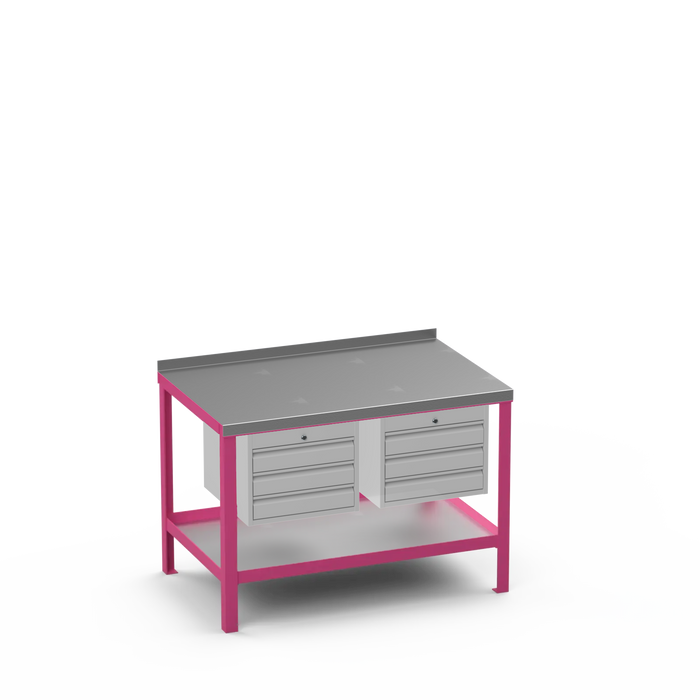 Steel Top Heavy Duty Workbench | 3 Drawer & 3 Drawer Storage