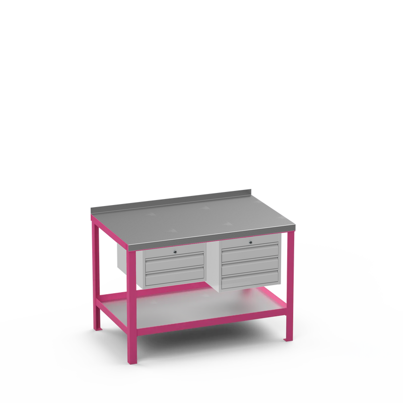 Steel Top Heavy Duty Workbench | 2 Drawer & 3 Drawer Storage