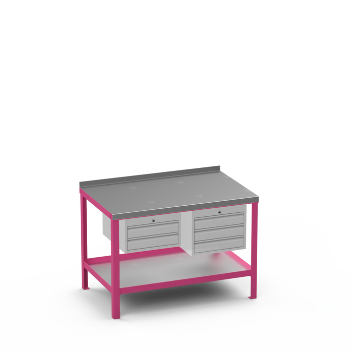 Steel Top Heavy Duty Workbench | 2 Drawer & 3 Drawer Storage