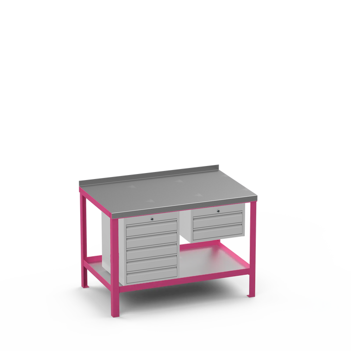 Steel Top Heavy Duty Workbench | 5 Drawer & 2 Drawer Storage