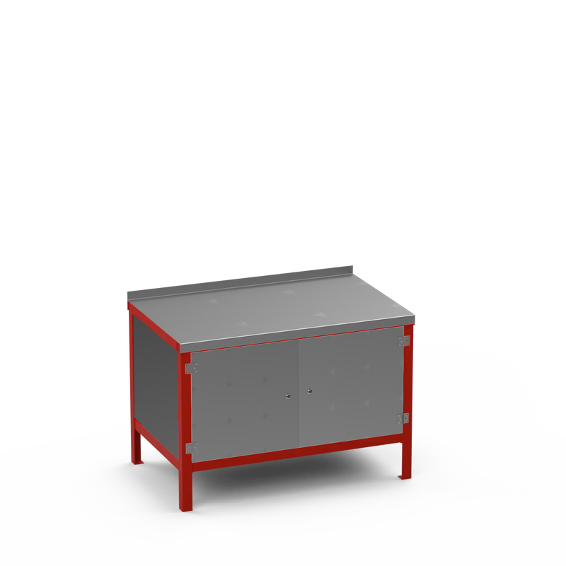 Steel Top Heavy Duty Workbench | Enclosed Cupboard & Storage