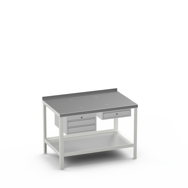 Steel Top Heavy Duty Workbench | 2 Drawer & Single Drawer Storage
