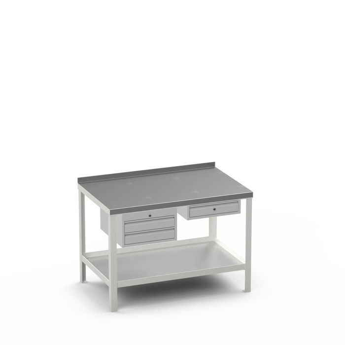 Steel Top Heavy Duty Workbench | 2 Drawer & Single Drawer Storage