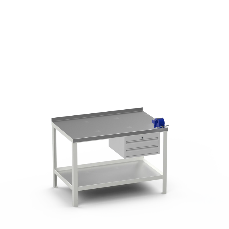 Steel Top Heavy Duty Workbench | 2 Drawer Storage Unit & 4 Inch Bench Vice