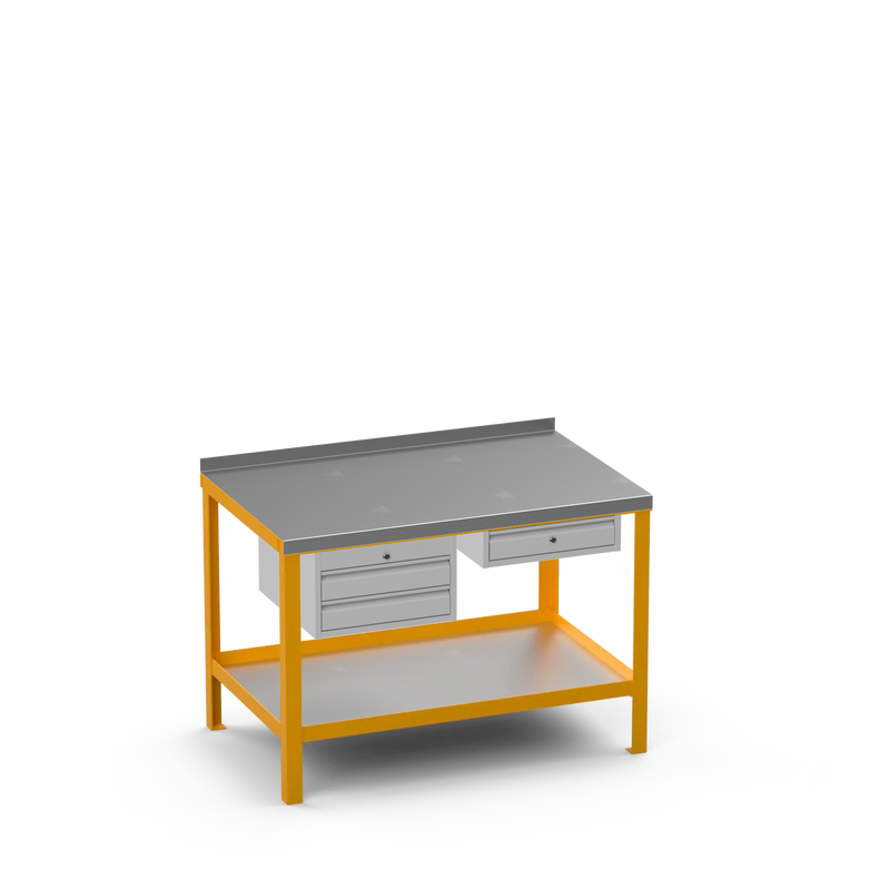 Steel Top Heavy Duty Workbench | 2 Drawer & Single Drawer Storage