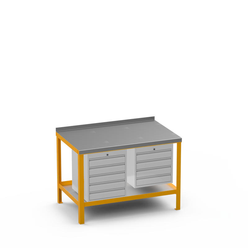 Steel Top Heavy Duty Workbench | 5 Drawer & 4 Drawer Storage