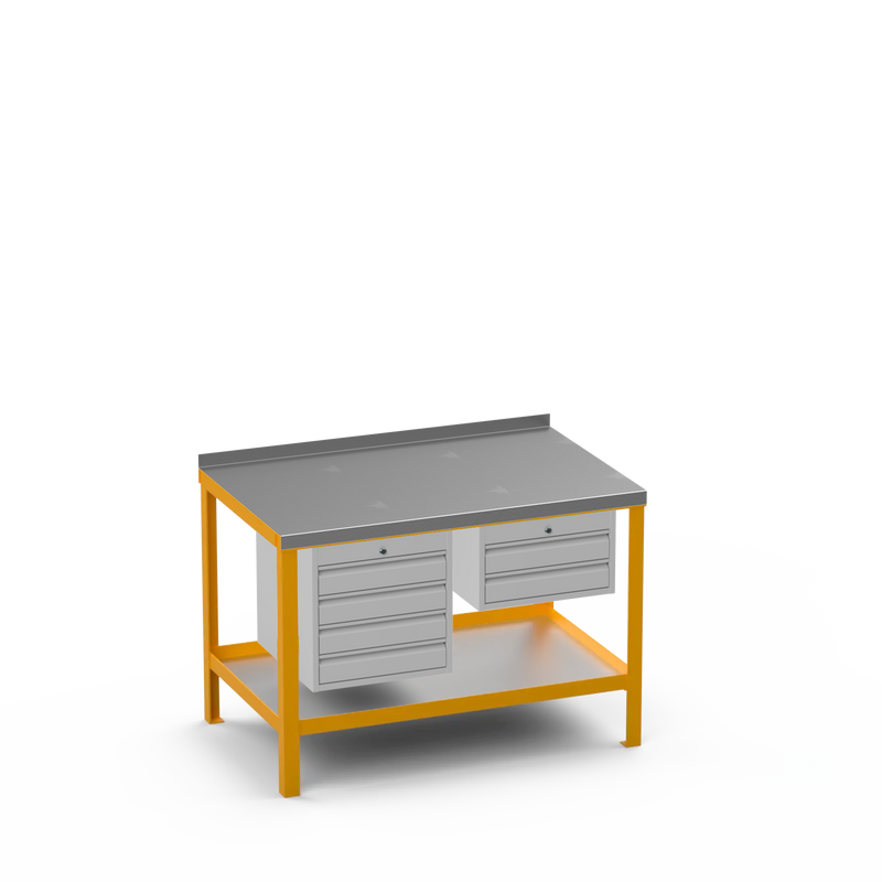 Steel Top Heavy Duty Workbench | 4 Drawer & 2 Drawer Storage