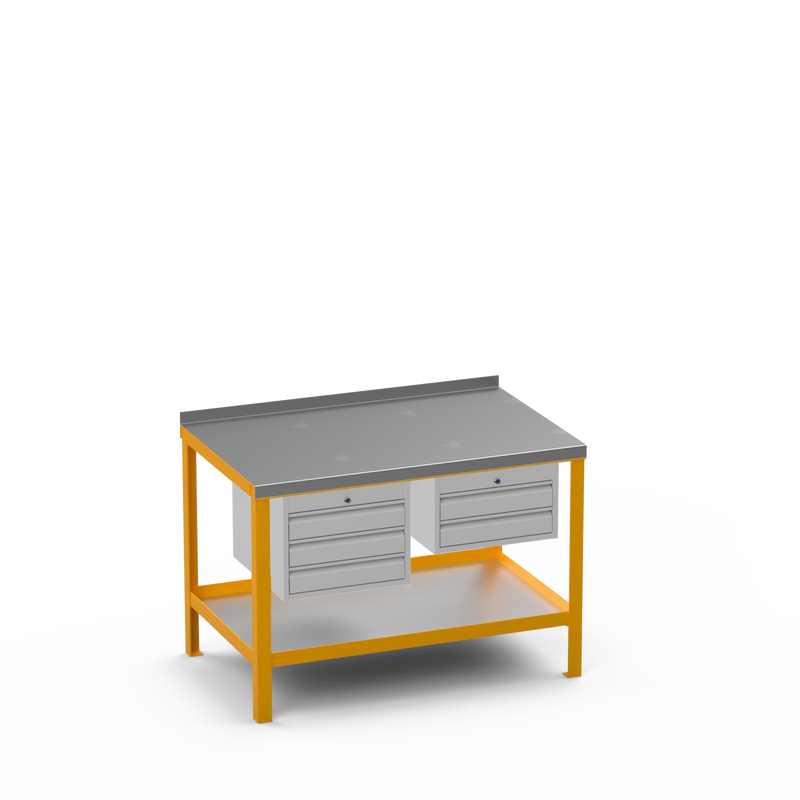 Steel Top Heavy Duty Workbench | 3 Drawer & 2 Drawer Storage