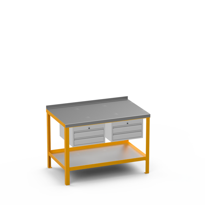 Steel Top Heavy Duty Workbench | 2 Drawer & 2 Drawer Storage