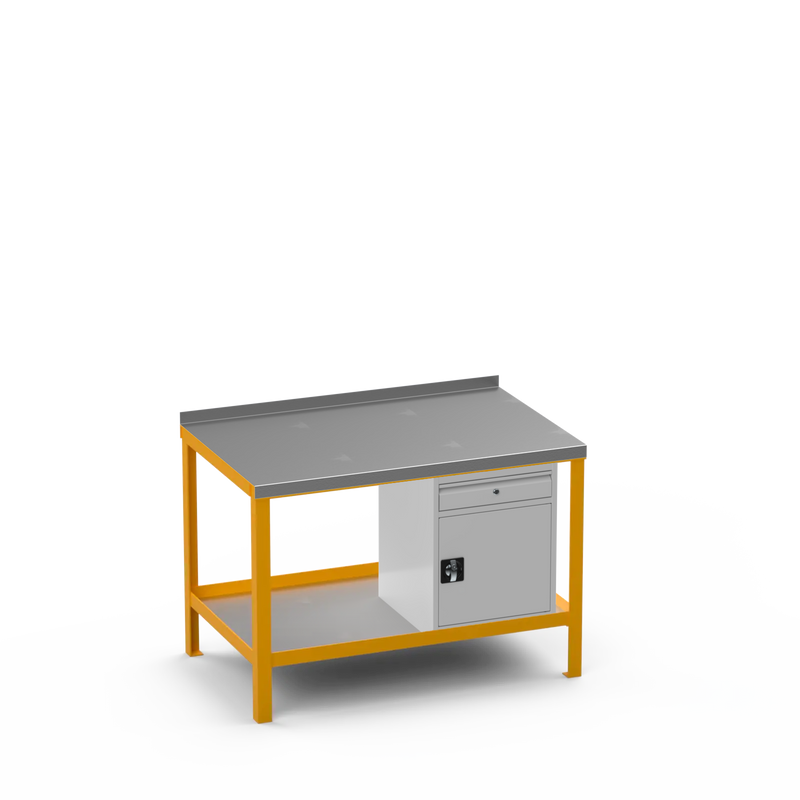 Steel Top Heavy Duty Workbench | Cupboard w/ Drawer Storage