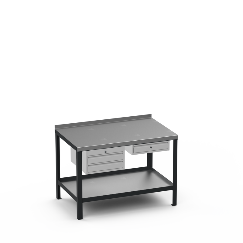 Steel Top Heavy Duty Workbench | 2 Drawer & Single Drawer Storage