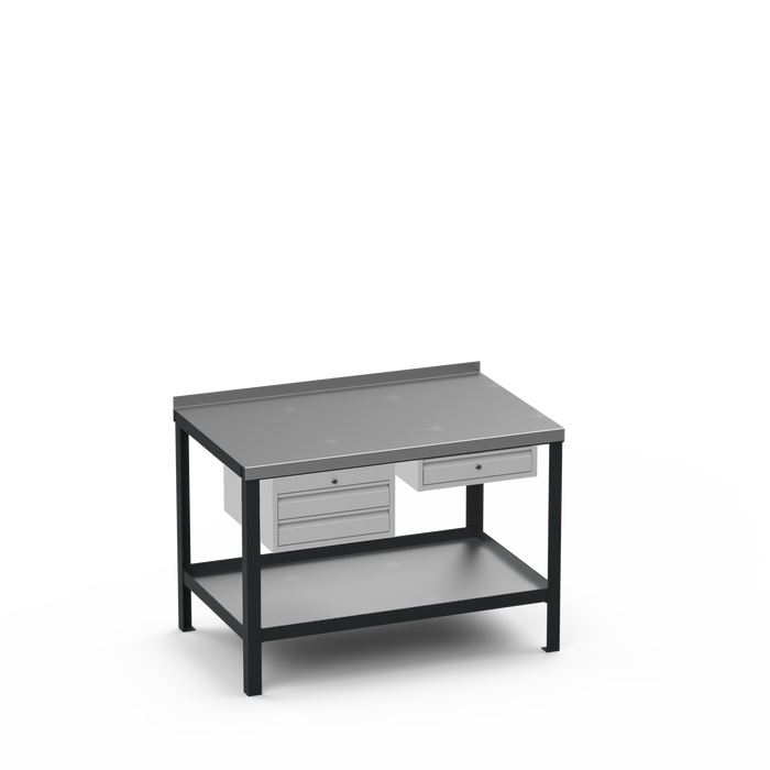 Steel Top Heavy Duty Workbench | 2 Drawer & Single Drawer Storage