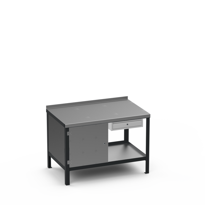 Steel Top Heavy Duty Workbench | Enclosed Cupboard & Single Drawer Storage