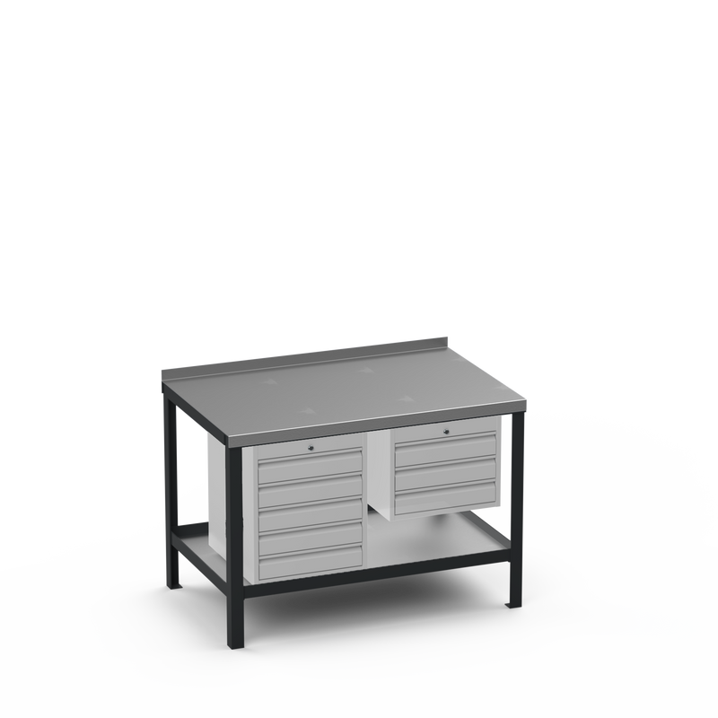 Steel Top Heavy Duty Workbench | 5 Drawer & 3 Drawer Storage