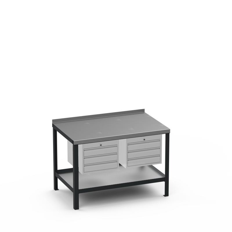 Steel Top Heavy Duty Workbench | 3 Drawer & 3 Drawer Storage