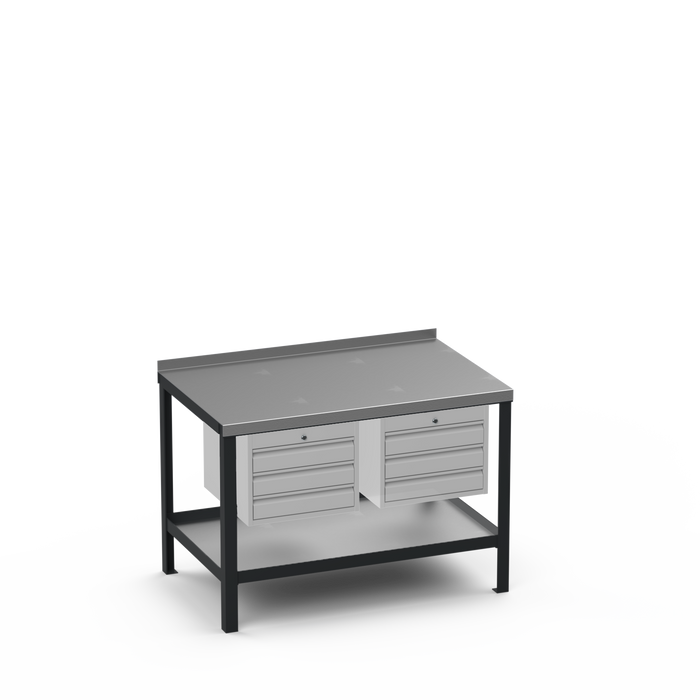 Steel Top Heavy Duty Workbench | 3 Drawer & 3 Drawer Storage