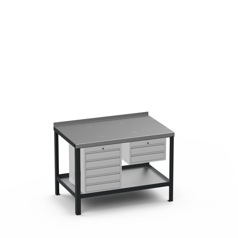 Steel Top Heavy Duty Workbench | 5 Drawer & 2 Drawer Storage