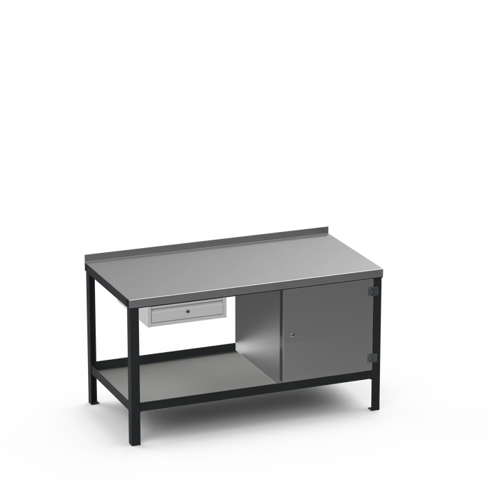 Steel Top Heavy Duty Workbench | Single Drawer & Enclosed Cupboard Storage