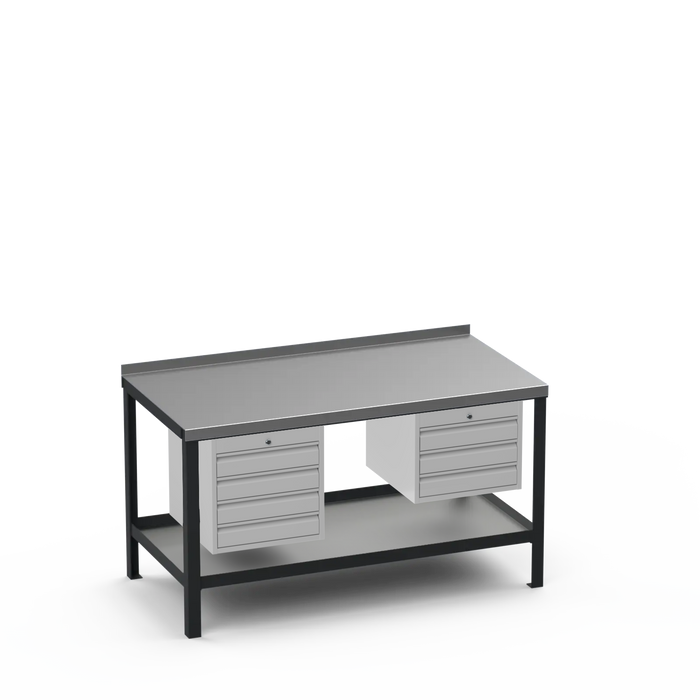 Steel Top Heavy Duty Workbench | 4 Drawer & 3 Drawer Storage