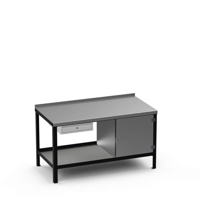 Steel Top Heavy Duty Workbench | Single Drawer & Enclosed Cupboard Storage
