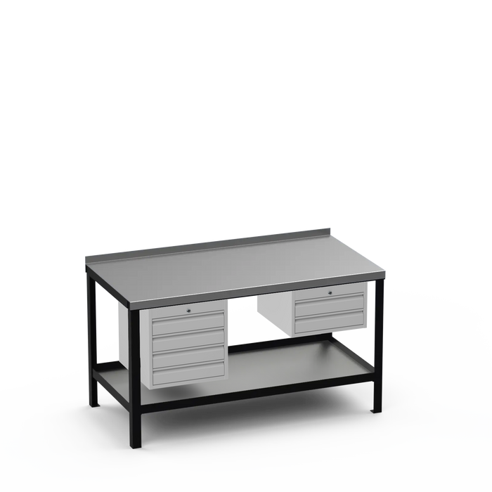 Steel Top Heavy Duty Workbench | 4 Drawer & 2 Drawer Storage