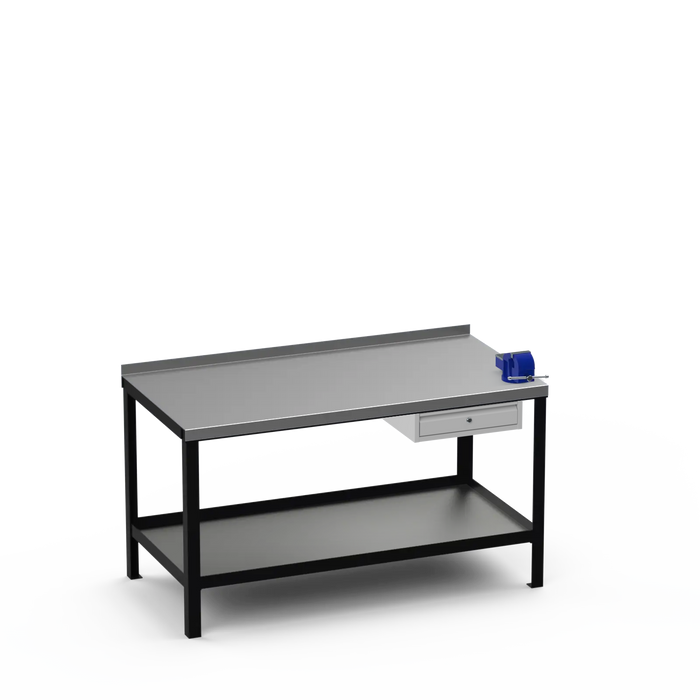 Steel Top Heavy Duty Workbench | Single Drawer & Right 4 Inch Vice Storage