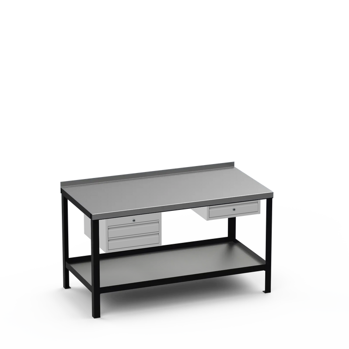 Steel Top Heavy Duty Workbench | 2 Drawer & Single Drawer Storage