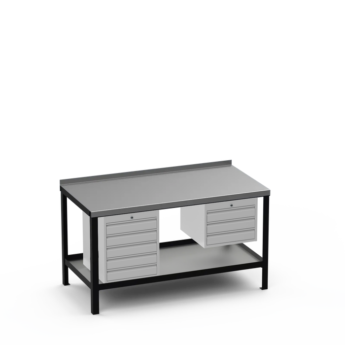 Steel Top Heavy Duty Workbench | 5 Drawer & 3 Drawer Storage