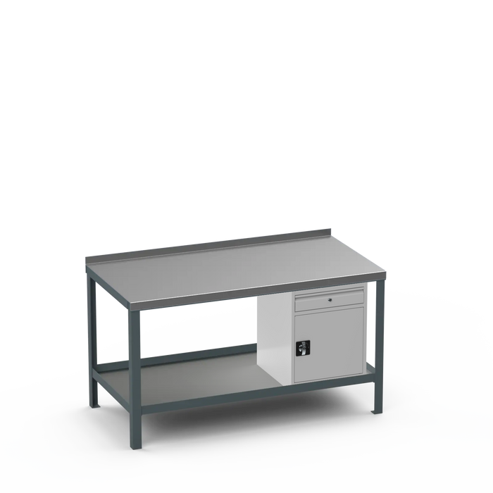 Steel Top Heavy Duty Workbench | Cupboard w/ Drawer Storage