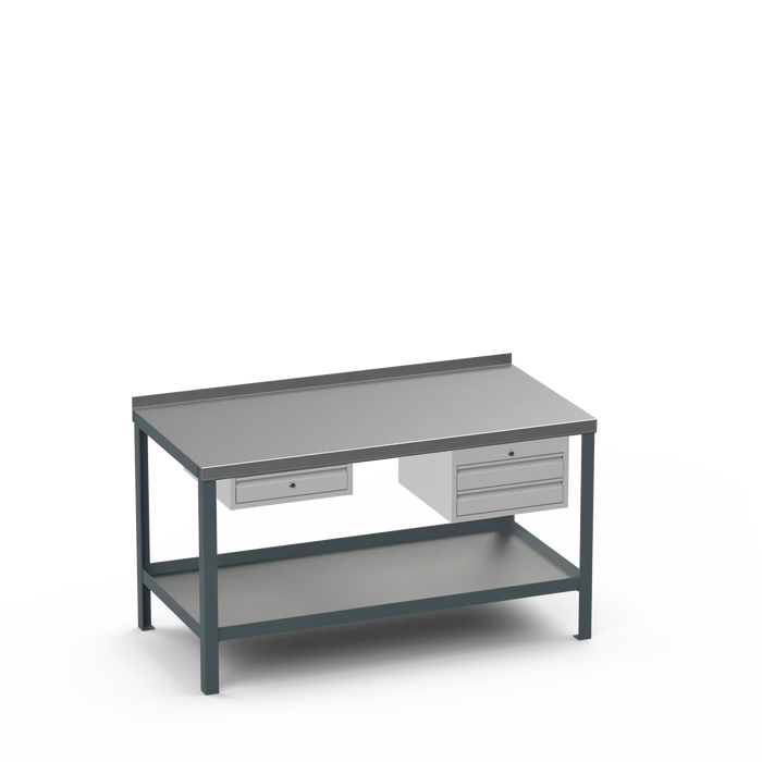 Steel Top Heavy Duty Workbench | Single Drawer & 2 Drawer Storage