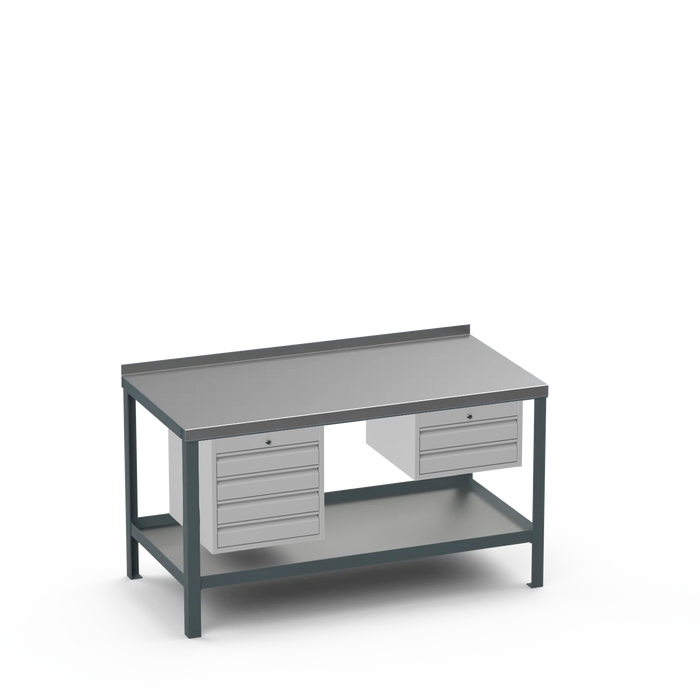 Steel Top Heavy Duty Workbench | 4 Drawer & 2 Drawer Storage