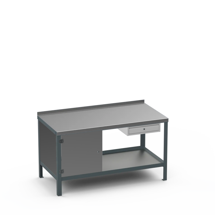 Steel Top Heavy Duty Workbench | Enclosed Cupboard & Single Drawer Storage