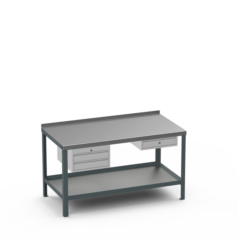 Steel Top Heavy Duty Workbench | 2 Drawer & Single Drawer Storage