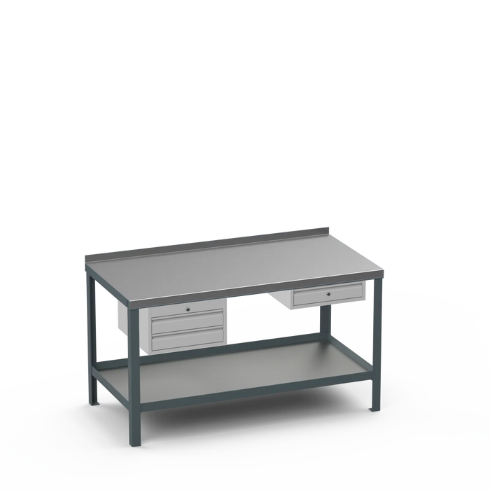 Steel Top Heavy Duty Workbench | 2 Drawer & Single Drawer Storage